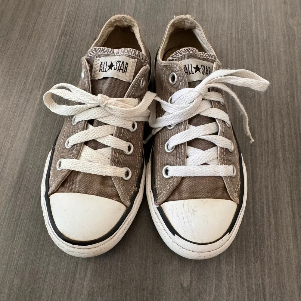 Converse All Star kids low top gray sneakers shoes size 12